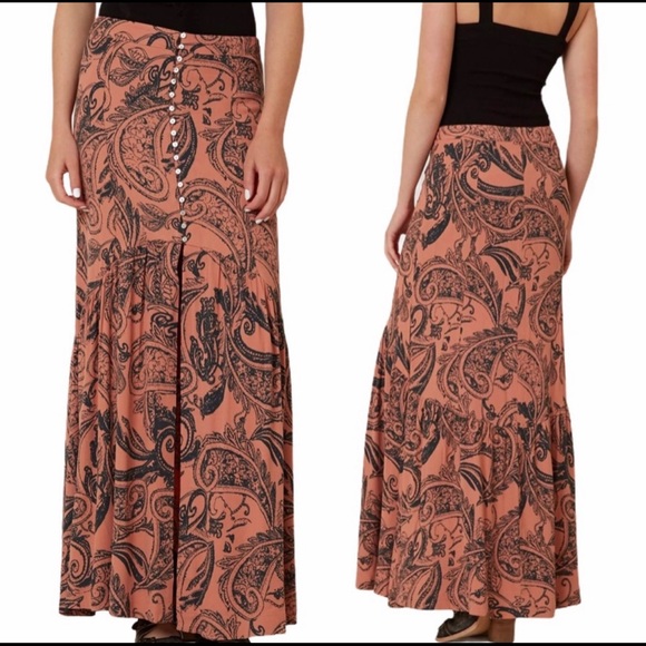 Free People Smooth Sailing Maxi Skirt Paisley Boho - Picture 2 of 11
